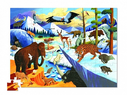 Пазл 100 деталей - Животные ледникового периода, из серии 36 животных 